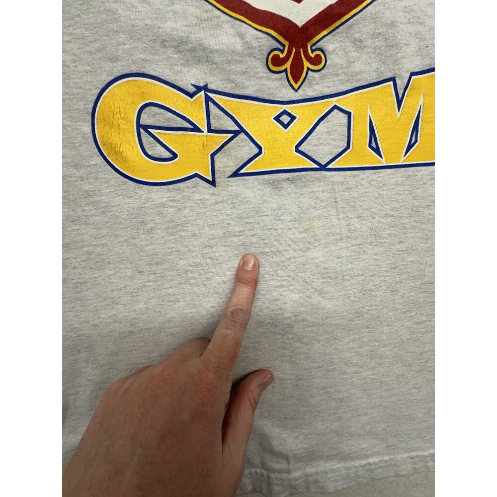 Vintage Flex Gym Shirt Size L 90s Rare Long Sleeve Bodybuilding Hanes Beefy - Picture 7 of 9